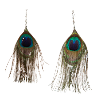 Pauwenveren Oorbellen   dames   sieraden   carnaval verkleed accessoires