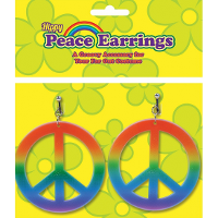 Peace oorbellen   gekleurd   Sixties   Hippie   Flower Power   Carnaval sieraden