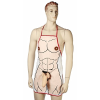 Piemel Schort   3D   naakte man opdruk   polyester   68 x 44 cm