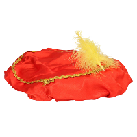 Pietenmuts/baret   met veer   rood   voor kinderen   one size