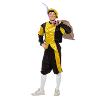 Pietenpak roetveeg Piet   geel/zwart   pieten verkleed kostuum 3 delig   unisex