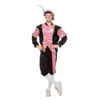 Pietenpak roetveeg Piet   lichtroze/zwart   pieten verkleed kostuum 3 delig   unisex