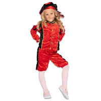 Pietenpak roetveeg Piet Pedro   rood   pieten verkleed kostuum 4 delig   kinderen