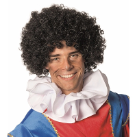 Pietenpruik   zwart   roetveeg piet   volwassenen   piet   verkleed pruik
