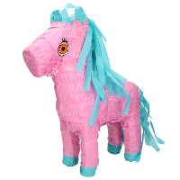 Merkloos Pinata paard   roze   papier   50 x 35 cm