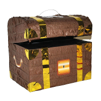 Pinata schatkist   bruin   23 x 32 x 30 cm   piraten thema feest