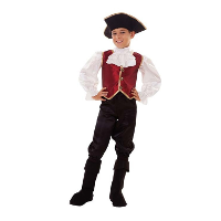 Merkloos Piraten kostuum rood / zwart voor jongens / vierdelige verkleed set