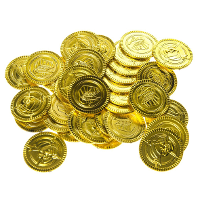 Piraten Speelgoed Munten   Goud   100 Stuks   Piraat Verkleed Accessoires