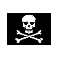 Piraten vlag thema stickers   zwart   versiering   7.5 X 10 cm   hobby