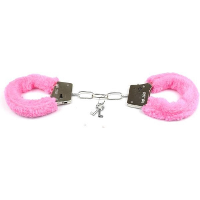 Pluche handboeien   roze   incl 2x sleutels