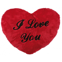 Pluche I Love You hartjes kussen   rood   35 cm   Valentijnsdag   Cadeau   Liefde