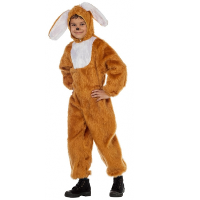 Pluche paashaas pak voor kinderen   bruin   haas/konijn onesie/jumpsuit