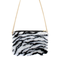 Pluche tasje zebra print voor dames