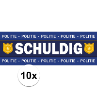 Politie stickers   10x   Jij bent schuldig   als boef   verkleed feest stickers   6 x 19 cm   access