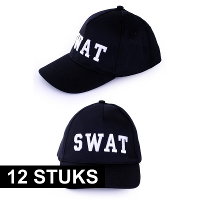Politie SWAT baseball cap pet   12x   verkleedkleding   volwassenen   hoedje   carnaval accessoires