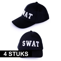 Politie SWAT baseball cap pet   4x   verkleedkleding   volwassenen   hoedje   carnaval accessoires