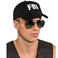 Politie Verkleedpet   FBI   zwart   volwassenen   pet   verkleedaccessoire