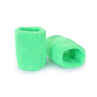Pols zweetbandjes   2x stuks   neon groen   voor volwassenen