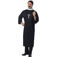 Priester verkleed kostuum voor heren   zwart   religieuze verkleedkleding