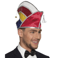 Prins Carnaval muts   gekleurd   heren   polyester   hoed   verkleedmuts