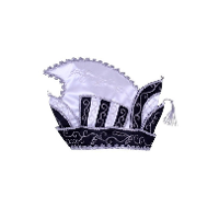 Prins Carnaval muts   heren   zwart/wit   Prinsenmuts   luxe prinsensteek