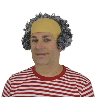 Pruik kale kop   grijs   Abraham/oude man/opa   verkleed thema pruiken