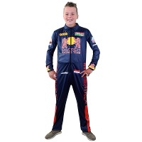 Race coureur overall   donkerblauw   verkleedkleding   voor kinderen   Dutch Racing Team