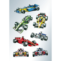 Raceauto/formule 1 stickers   stickervel met 21 stickertjes   hobby   knutselen