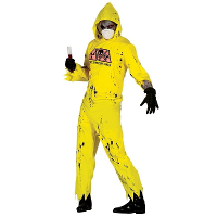 Radioactieve zombie verkleedkostuum voor heren   Horror / Halloween verkleedpak   geel