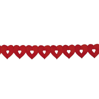 Rode hartjes thema feestslinger   6 meter   Valentijn of Love decoratie / versiering   papier