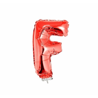 Rode opblaas letter ballon F op stokje 41 cm