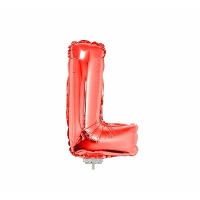 Rode opblaas letter ballon L op stokje 41 cm