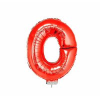Rode opblaas letter ballon O op stokje 41 cm