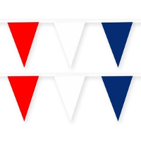 Rode/witte/blauwe stoffen vlaggenlijn/slinger 10 meter   2x   Feestartikelen   Nederland/Holland