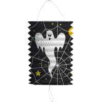 Ronde lampion 16 cm spook   Halloween trick or treat lampionnen versiering   treklampion