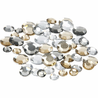 Ronde strass steentjes diamanten   zilver mix   360x stuks   hobby materiaal   knutselen