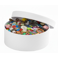 Ronde witte hobby knutsel doos   dozen van karton   12.5 X 5 cm   Hoedendoos   cadeauverpakking