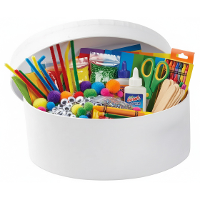 Ronde witte hobby knutsel doos   dozen van karton   21 x 7 cm   Hoedendoos   cadeauverpakking