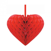 Rood decoratie hartje figuur   D15 cm   valentijn decoratie / versiering   Love   papier