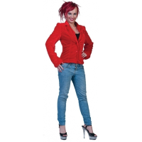 Merkloos Rood pluche dames colbertje