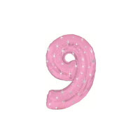 Roze folie ballon nr. 9