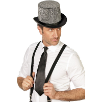Satijnen carnaval verkleed stropdas   zwart   41 cm   voor dames/heren   verkleedkleding
