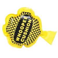 Scheetkussen/scheetzak 9 cm   geel   Fopartikelen   1 April grappen   poep geluid maken   funny