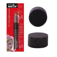 Schmink / make up setje   2 sponzen   3 penselen   Schminken   grimeren   universeel