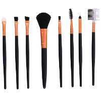 Schmink penselen   8x stuks   kwasten setje   cosmetica en schmink   oranje   synthetisch