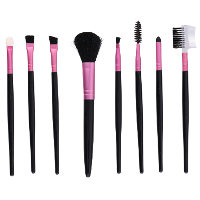 Schmink penselen/kwasten setje van 8x stuks   Cosmetica en schmink   roze   synthetisch