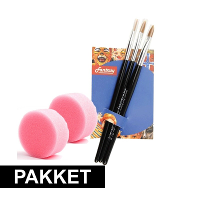 Schminken set   2 sponsjes en 3 schmink penselen   grimeren   kinderen   volwassenen   professioneel