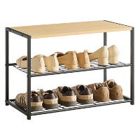 Schoenenrek   met zitbank   63x43x30   lichte eik
