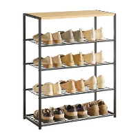 Schoenenrek voor 12 Paar Schoenen met Houten Plank