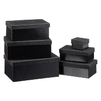 Set van 6x stuks zwarte glitter cadeaudoosjes 7 24 cm rechthoekig
